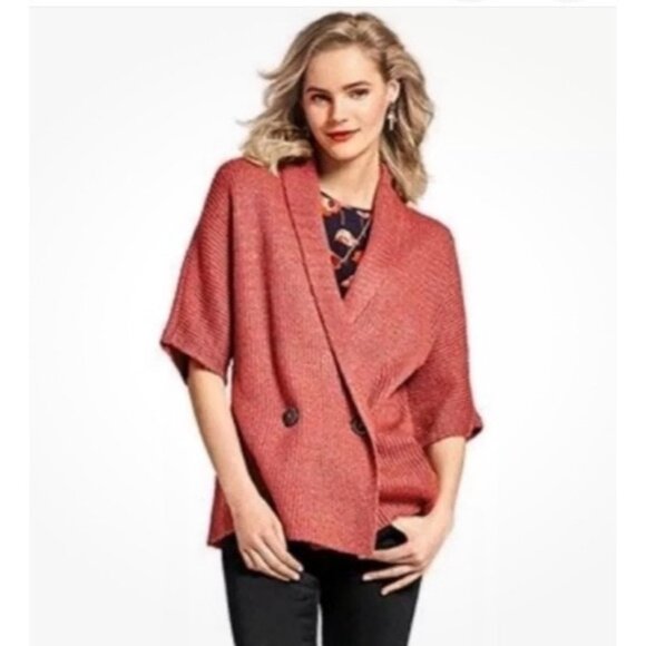 CAbi S Poppy Red 334 Convertible Belted Trench Coat Jacket Vest Pockets 3 In 1 - Picture 1 of 14